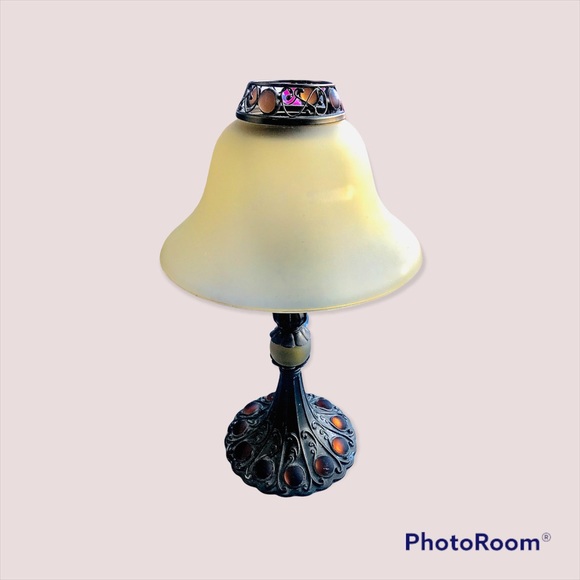 Collectible Vintage PartyLite Candle Glass Lamp - Picture 1 of 10